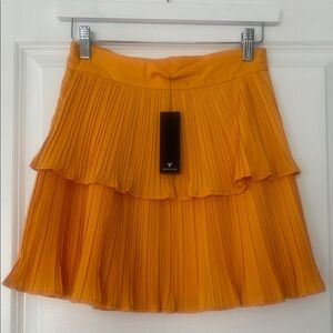 Lulu's Vibrant Orange Pleated Mini Skirt